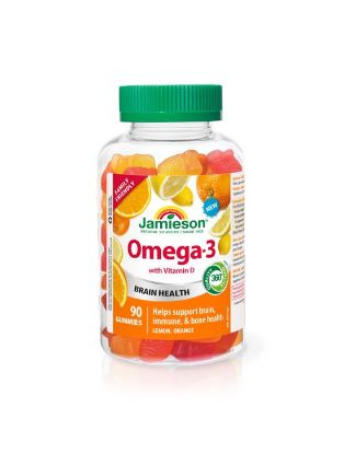 Jamieson Omega-3 za otroke, 90 žvečljivih bonbonov s sladili