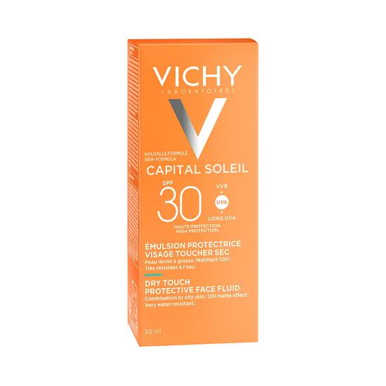 Vichy Capital Soleil Dry Touch fluid SPF 30 za mešano do mastno kožo obraza, 50 ml