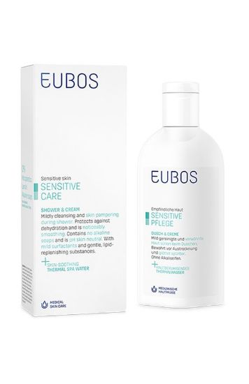 Eubos Sensitive nega Shower&Cream gel za prhanje, 200 ml
