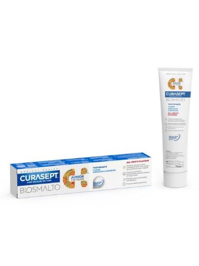 Curasept otroška zobna pasta BIOSMALTO CAE Junior 7–12 let – sadni okus