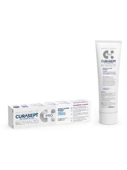 Curasept zobna pena BIOSMALTO IMPACT ACTION CAE z okusom jagode, 50 ml