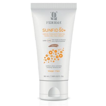 Fiderma Sunfid ZF50+ obarvana krema za zaščito občutljive kože obraza medium, 50 ml
