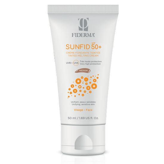 Fiderma Sunfid ZF50+ obarvana krema za zaščito občutljive kože obraza medium, 50 ml
