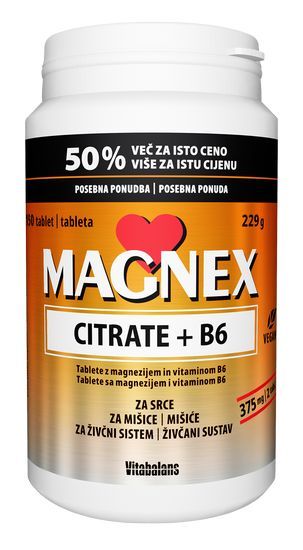 Magnex Citrat 375mg+B6 150 tablet