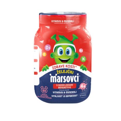 Marsovci želejčki s kompleksom BoneActive, so okusni želejčki v obliki marsovcev. Vsebujejo vitamine in cink za zdravje in dobro počutje organizma.