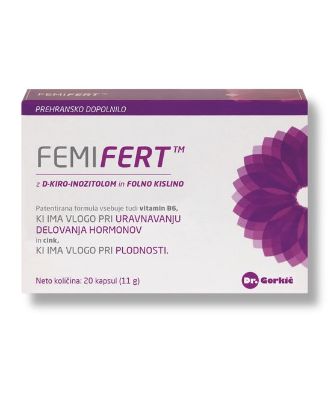 	Femifert™ je prehransko dopolnilo za podporo plodnosti in hormonskega ravnovesja pri ženskah v rodni dobi, ki pomaga pri presnovi makrohranil, maščobnih kislin in glukoze ter prispeva k ohranjanju normalnega delovanja hormonov.