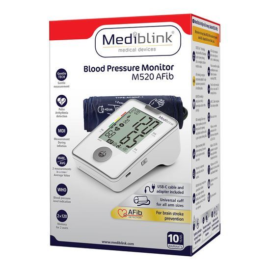 Mediblink Merilnik krvnega tlaka, M520 AFib, pakiranje