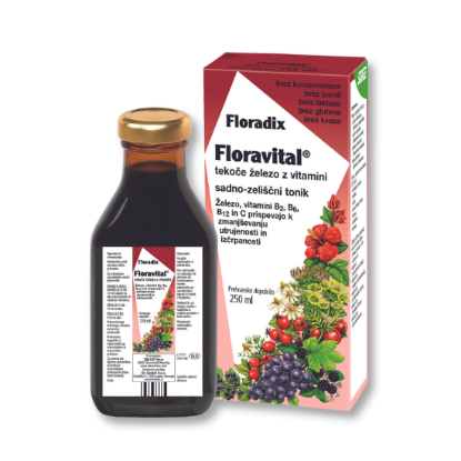 Floradix Floravital, tekoče železo z vitamini, 250 ml