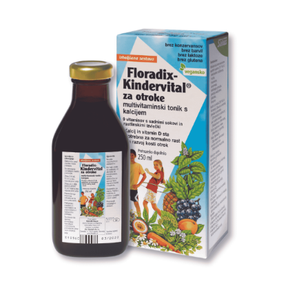 Floradix Kindervital multivitaminski tonik s kalcijem, 250 ml 