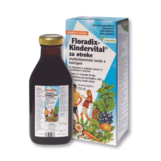 Floradix Kindervital multivitaminski tonik s kalcijem, 250 ml 