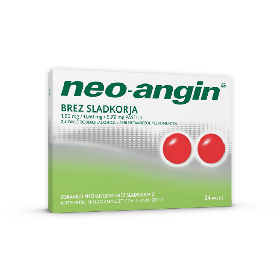 Neo-angin brez sladkorja, 24 pastil